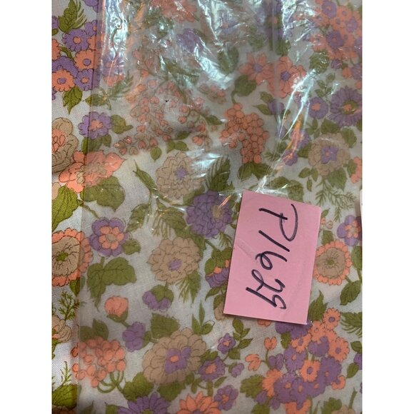 Vintage Floral Fabric 1/2 Yard 42" Wide Cotton Material With Pink Purple Green F - Picture 5 of 5